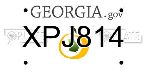 XPJ814 Georgia License Plate
