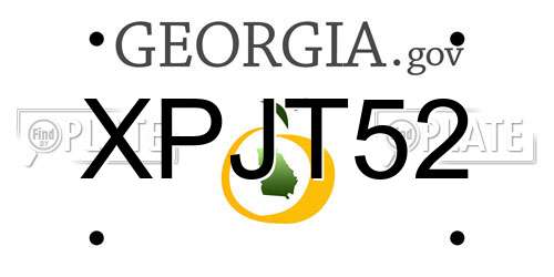 XPJT52 Georgia License Plate