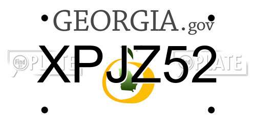 XPJZ52 Georgia License Plate