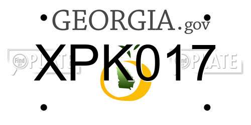 XPK017 Georgia License Plate