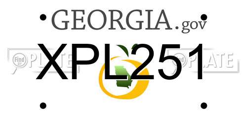 XPL251 Georgia License Plate