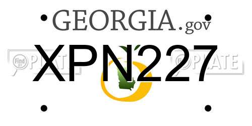 XPN227 Georgia License Plate