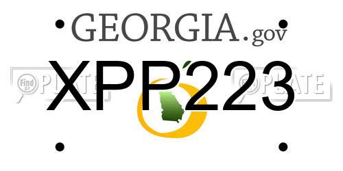 XPP223 Georgia License Plate