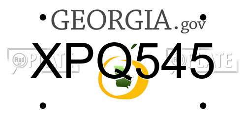 XPQ545 Georgia License Plate