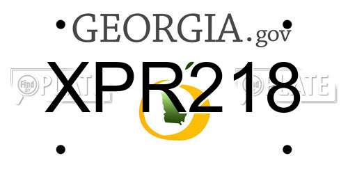 XPR218 Georgia License Plate