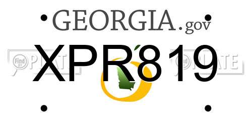 XPR819 Georgia License Plate