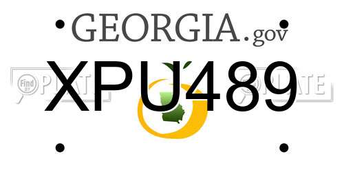 XPU489 Georgia License Plate