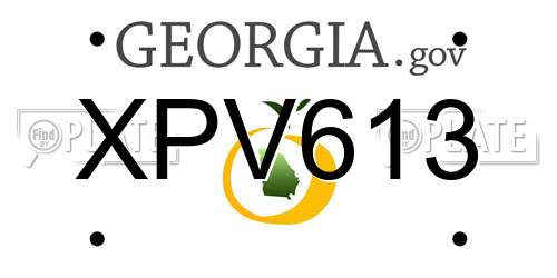 XPV613 Georgia License Plate