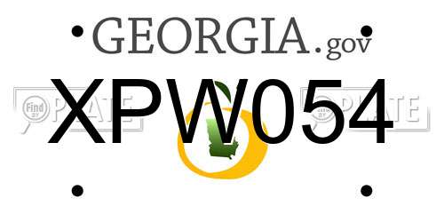 XPW054 Georgia License Plate