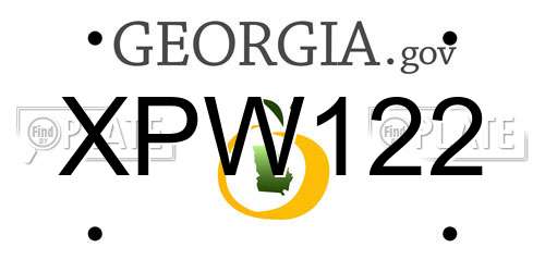 XPW122 Georgia License Plate
