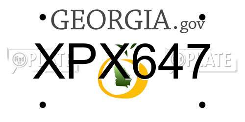 XPX647 Georgia License Plate