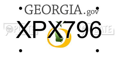 XPX796 Georgia License Plate