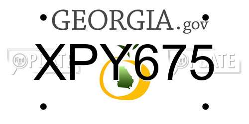 XPY675 Georgia License Plate