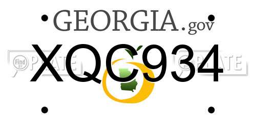 XQC934 Georgia License Plate