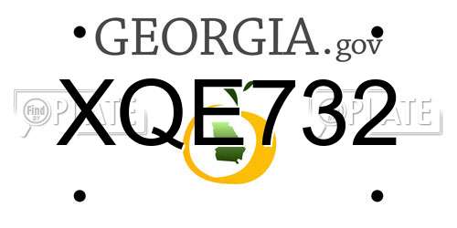 XQE732 Georgia License Plate