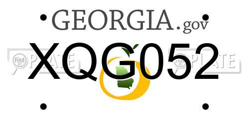 XQG052 Georgia License Plate