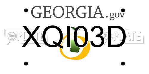XQI03D Georgia License Plate