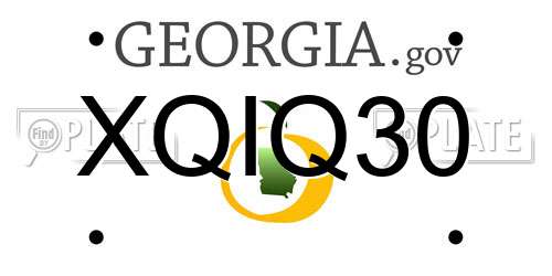 XQIQ30 Georgia License Plate