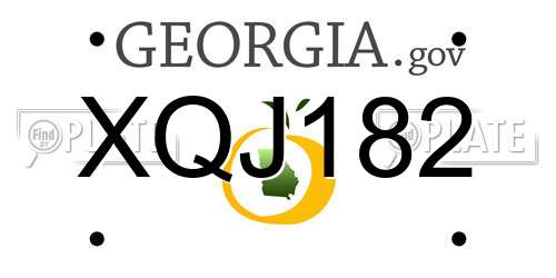 XQJ182 Georgia License Plate