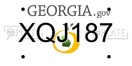 XQJ187 Georgia License Plate