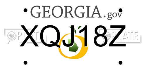 XQJ18Z Georgia License Plate