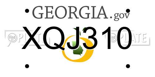 XQJ310 Georgia License Plate