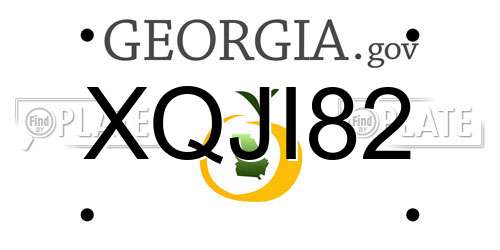 XQJI82 Georgia License Plate