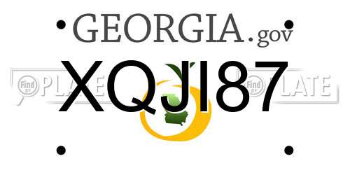 XQJI87 Georgia License Plate