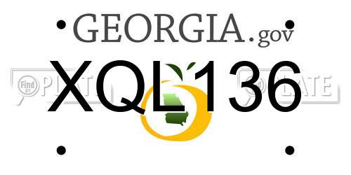 XQL136 Georgia License Plate
