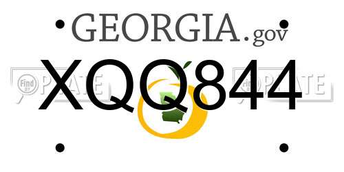 XQQ844 Georgia License Plate