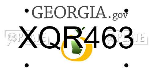 XQR463 Georgia License Plate