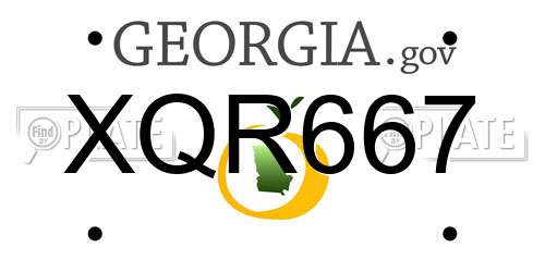 XQR667 Georgia License Plate