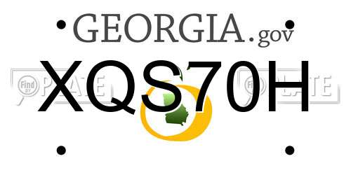 XQS70H Georgia License Plate