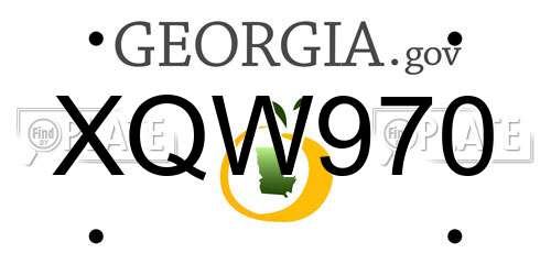 XQW970 Georgia License Plate