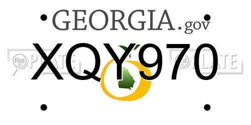 XQY970 Georgia License Plate