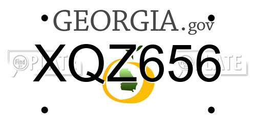 XQZ656 Georgia License Plate
