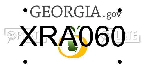 XRA060 Georgia License Plate