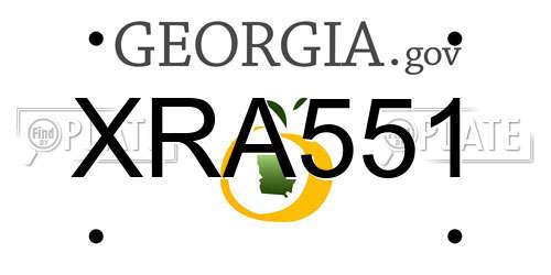 XRA551 Georgia License Plate