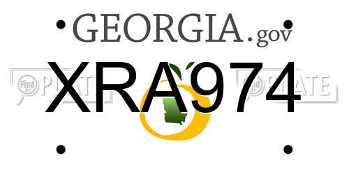 XRA974 Georgia License Plate