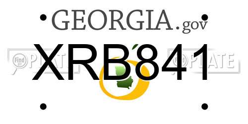 XRB841 Georgia License Plate