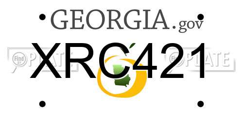 XRC421 Georgia License Plate