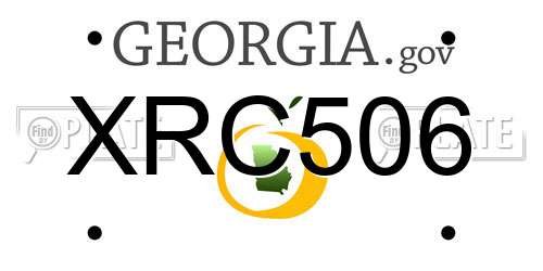 XRC506 Georgia License Plate