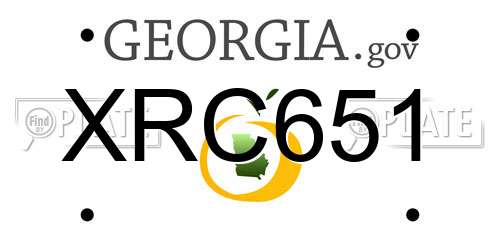 XRC651 Georgia License Plate