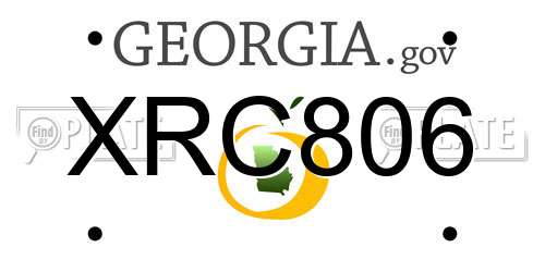 XRC806 Georgia License Plate