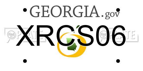 XRCS06 Georgia License Plate