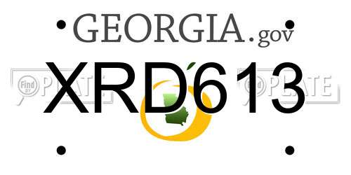 XRD613 Georgia License Plate