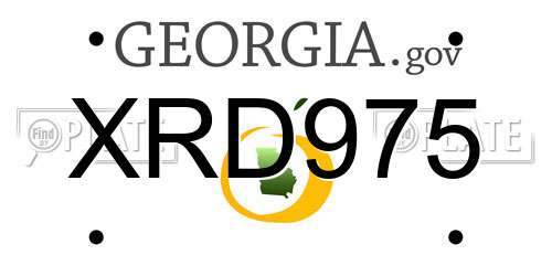XRD975 Georgia License Plate