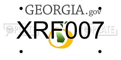 XRF007 Georgia License Plate