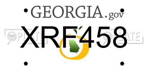 XRF458 Georgia License Plate
