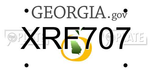 XRF707 Georgia License Plate